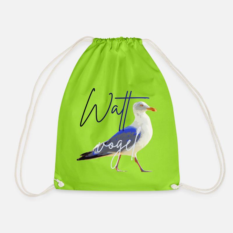 Wattvogel_3.2 - Drawstring Bag - neon green