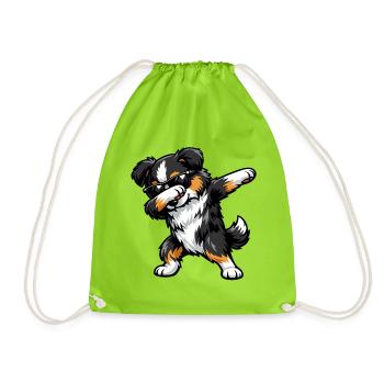 Tamponnage du Berger Américain Miniature - Sac de sport léger - vert néon - Devant