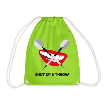 Shut up and throw (dark) - Turnbeutel - Neongrün - Vorne