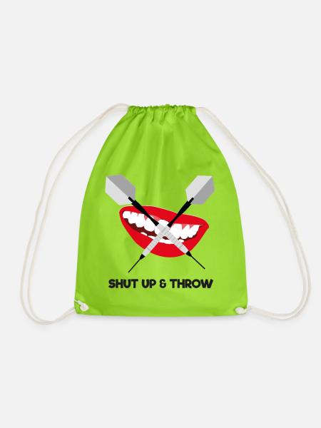 Shut up and throw (dark) - Turnbeutel - Neongrün