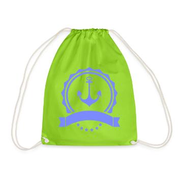 Anker abzeichen Nautik Logo - Turnbeutel - Neongrün - Vorne