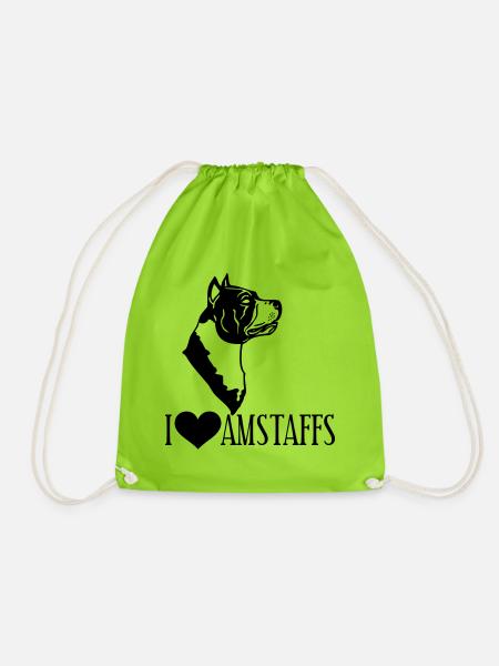 americanstaffy0d - Drawstring Bag - neon green