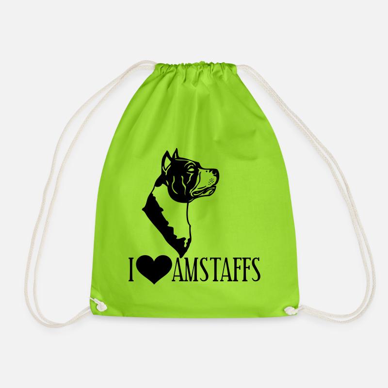 americanstaffy0d - Drawstring Bag - neon green