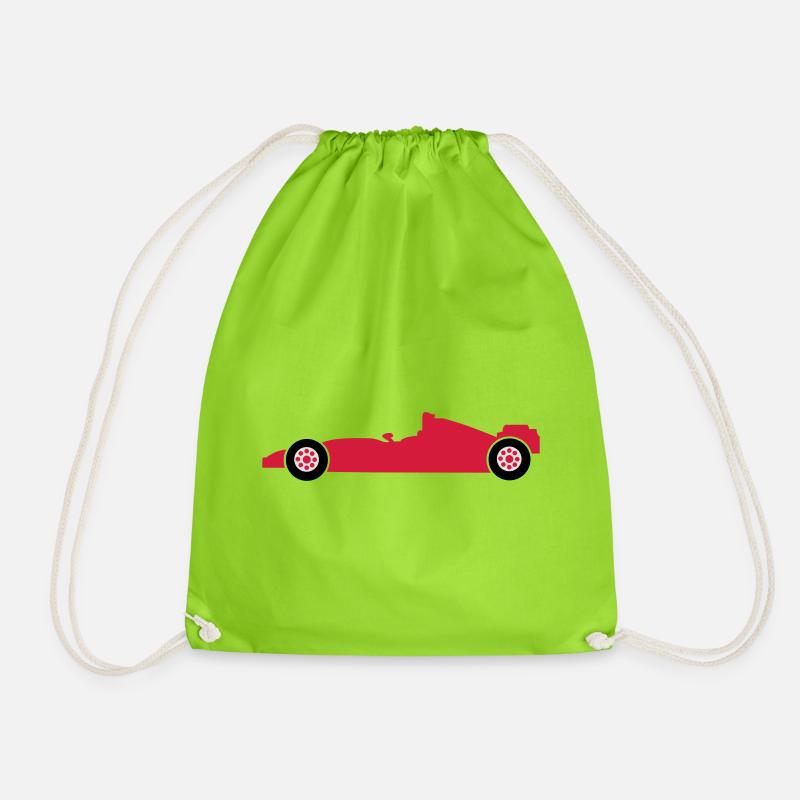 race car - Drawstring Bag - neon green