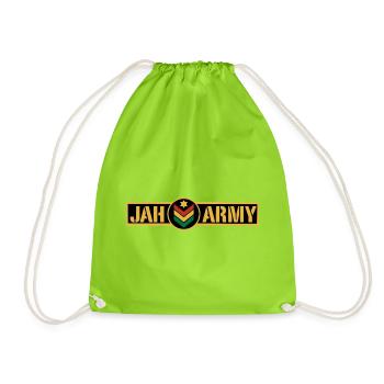 Jah Army Rastafari Rasta Reggae Roots - Drawstring Bag - neon green - Front