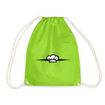 Chef's Hat Symbol Chef Line - Drawstring Bag - neon green - Front