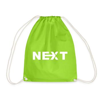 Nächster weißer Text - Turnbeutel - Neongrün - Vorne