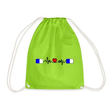 Spa Racing Heartbeat - Drawstring Bag - neon green - Front