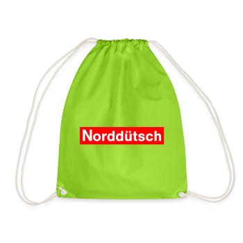 Nordduetsch Plattdeutsch Meer Shirt - Turnbeutel - Neongrün - Vorne