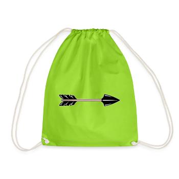 Arrow - Drawstring Bag - neon green - Front