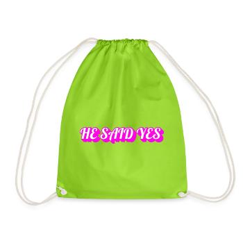 He Said Yes – Gay Groom Bachelor Party & Engagemen - Turnbeutel - Neongrün - Vorne