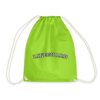 Typographie des polices de caractères de Lifeguard College - Sac de sport léger - vert néon - Devant