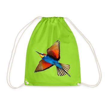 Bee-eater Bird - Drawstring Bag - neon green - Front
