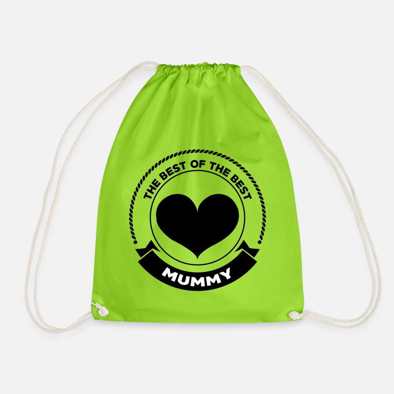 Best Mom - Mother's Day - Drawstring Bag - neon green