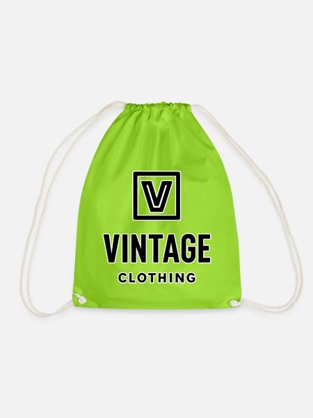Vintage-Kleidung - Turnbeutel - Neongrün