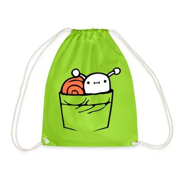 Snail Chest Bag Shirt Bag Bag on the Go - Drawstring Bag - neon green - Front