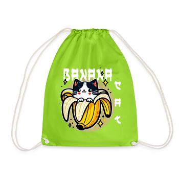 Chat banane kawaii - Sac de sport léger - vert néon - Devant