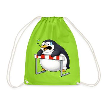 Mignon, pengouin cartoon, drôle de barrière antisportive - Sac de sport léger - vert néon - Devant