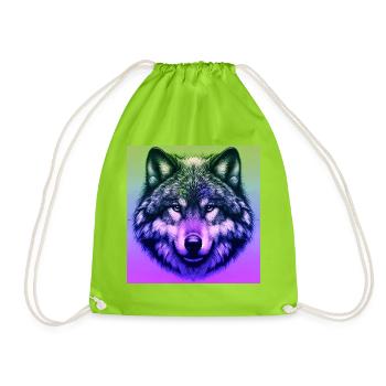 Wolf - Turnbeutel - Neongrün - Vorne