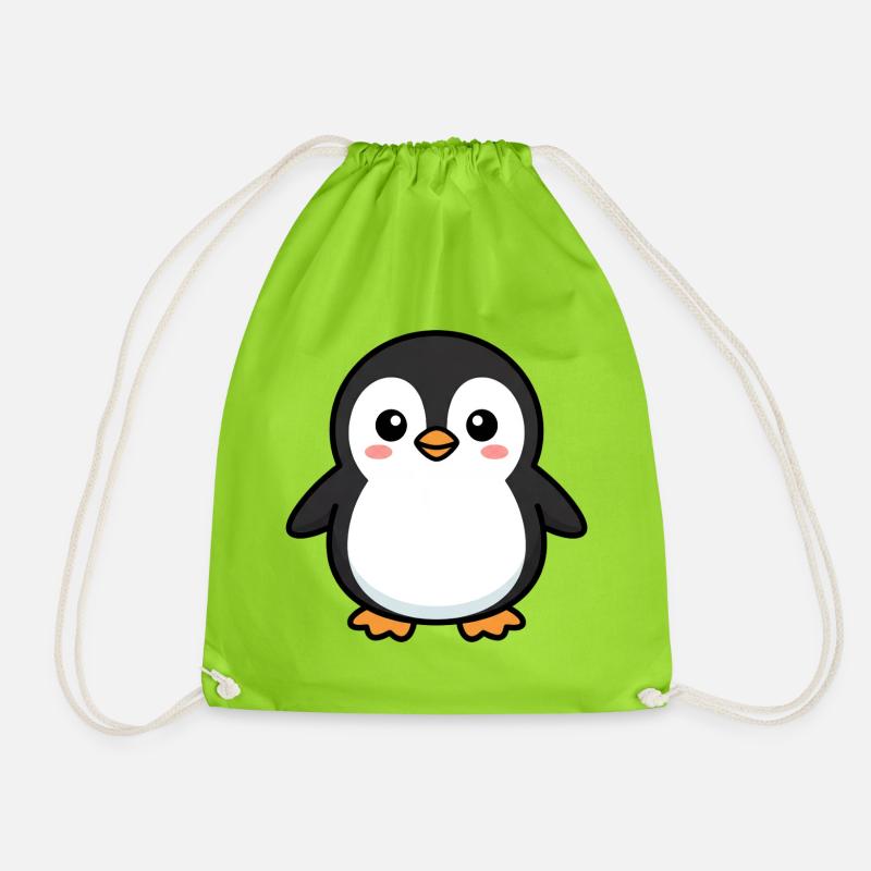 Adorable Penguin Pixel Pal - Sac de sport léger - vert néon