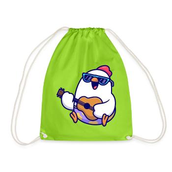 Penguin Guitar Beach Jam - Turnbeutel - Neongrün - Vorne