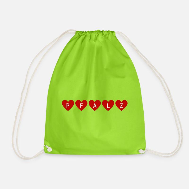 Palatinate Heart - Drawstring Bag - neon green