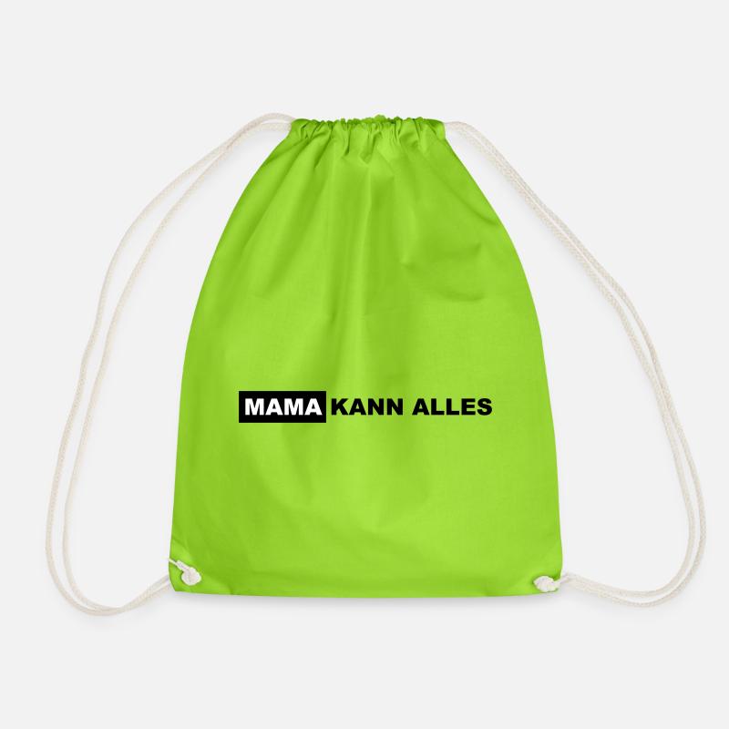 Mom can do everything Lettering - Drawstring Bag - neon green