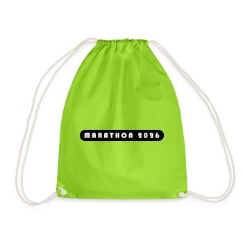 Marathon 2026 Schriftzug - Turnbeutel - Neongrün - Vorne