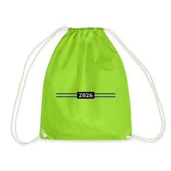 2026 year - Drawstring Bag - neon green - Front