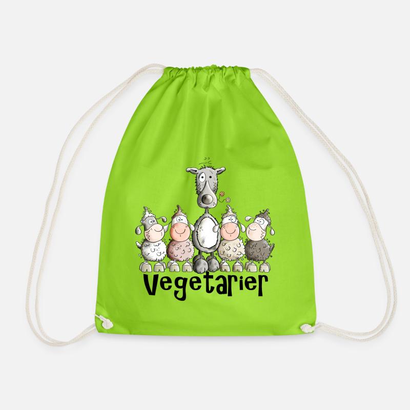 Vegetarier Wolf - Turnbeutel - Neongrün