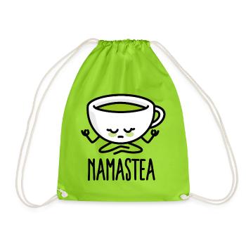 Namastea Namaste Yoga Méditation thé vert Matcha - Sac de sport léger - vert néon - Devant