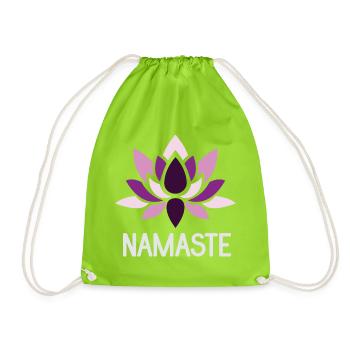 Idée cadeau de yoga - Namaste - Sac de sport léger - vert néon - Devant