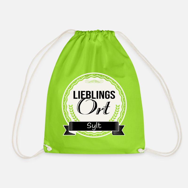 Lieblingsort Sylt - Turnbeutel - Neongrün