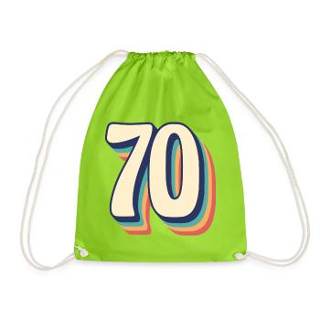 T-Shirt rétro Vintage numéro 70 soixante-dix - Sac de sport léger - vert néon - Devant