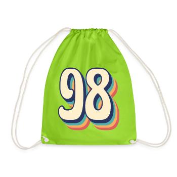 T-Shirt rétro Vintage numéro 98, quatre-vingt-dix-huit - Sac de sport léger - vert néon - Devant
