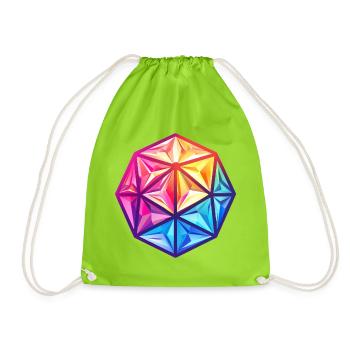 Geometric D20 D20 Cube – RPG fantastique - Sac de sport léger - vert néon - Devant