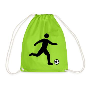 Fussballer Silhouette - Turnbeutel - Neongrün - Vorne