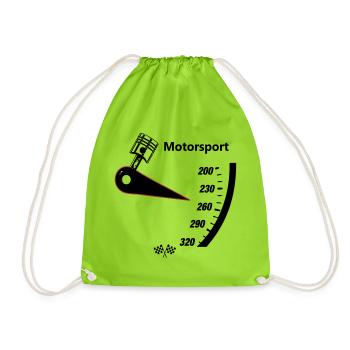 Motorsport Tacho - Turnbeutel - Neongrün - Vorne
