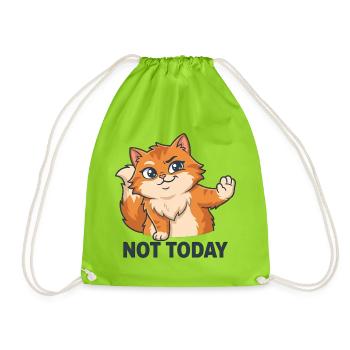 Not Today – Sassy Cat - Turnbeutel - Neongrün - Vorne