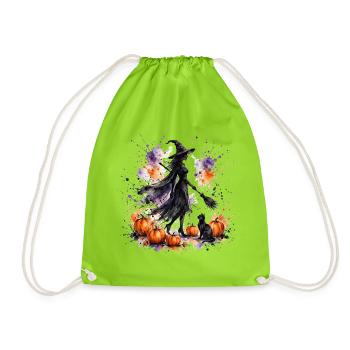 Sorcières - Sorcière Aquarelle - Sac de sport léger - vert néon - Devant