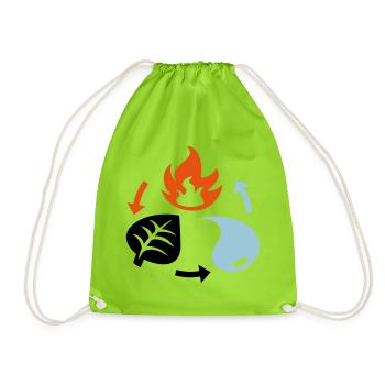 Fire, Water, Plant Elements - Drawstring Bag - neon green - Front