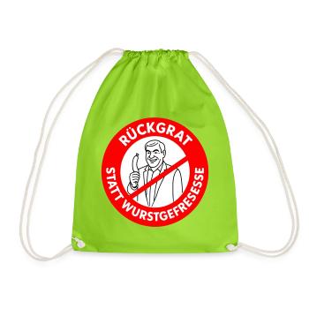 Colonne vertébrale au lieu de manger des saucisses ! COULEURS de bande dessinée - Sac de sport léger - vert néon - Devant