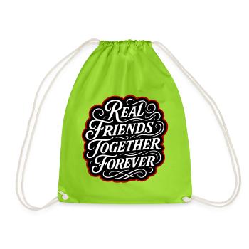 Real friends forever - Drawstring Bag - neon green - Front