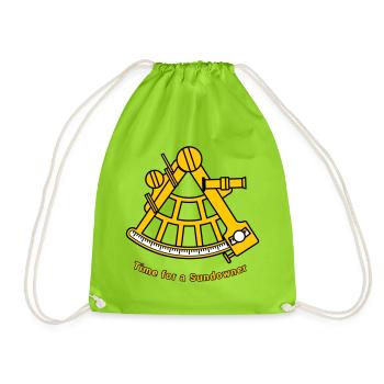 Sextant - Navigation Captain Sailing Sea Offshore - Drawstring Bag - neon green - Front