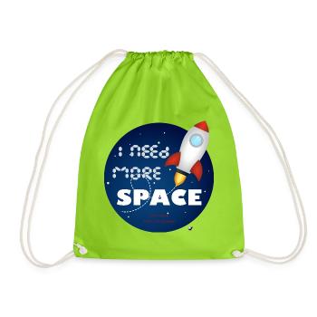 Fusée spatiale dans une illustration cercle bleu - Sac de sport léger - vert néon - Devant