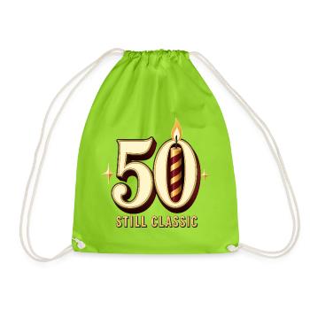 50. Geburtstag, 50 Immer noch Klassisch Lustig, 50 G Geburtstag - Turnbeutel - Neongrün - Vorne