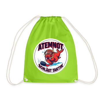 Unterwasserhockey-Puck-Pusher Design - Turnbeutel - Neongrün - Vorne