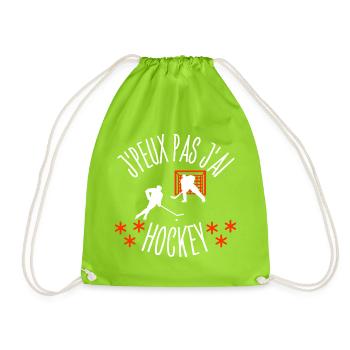 J'peux pas j'Ai Hockey - Sac de sport léger - vert néon - Devant