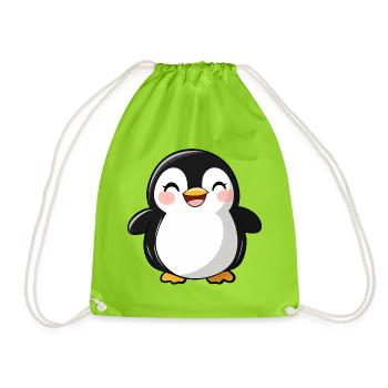 Mignon Adorable Pingouin - Conception de dessin animé charmant - Sac de sport léger - vert néon - Devant