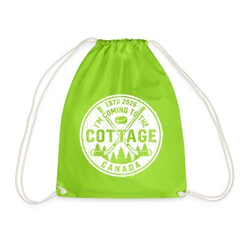 Rustic Cottage Canada Hockey Gründung 2026 Design - Turnbeutel - Neongrün - Vorne